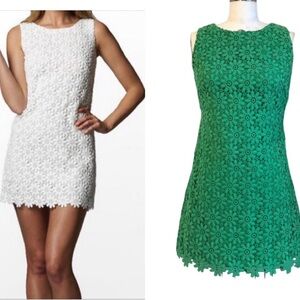 LILLY PULITZER LELA PREP GREEN DAISEY CROCHET LACE SLEEVELESS DRESS 2